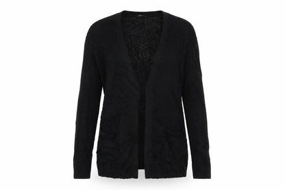 Uniqlo Women Black S Open Knit V-Neck Long Sleeve Cardigan