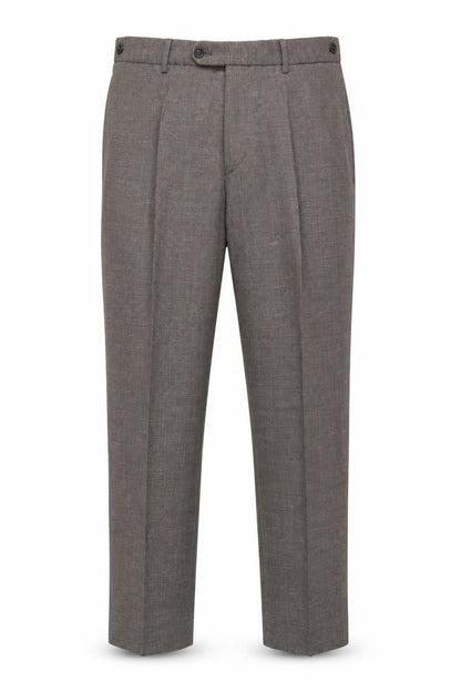 John Lewis & Co Men’s Grey 32 Wool Linen Pleated Dress Trousers