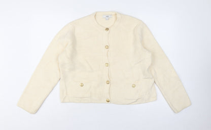 Marks and Spencer Women’s Ivory M Button Pocket Knit Cardigan
