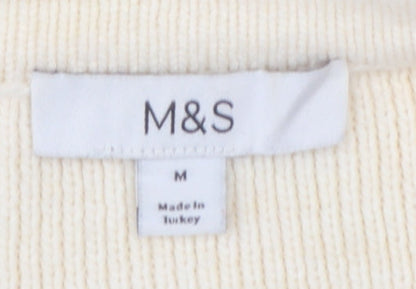 Marks and Spencer Women’s Ivory M Button Pocket Knit Cardigan