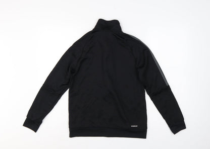 Adidas Boys Black 13-14 Years Full Zip AEROREADY Track Sweatshirt