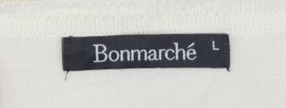 Bonmarché Women’s Ivory L Lace Floral 3/4 Sleeve Cardigan
