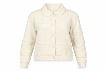 Per Una Women Ivory L Collared Button Chunky Knit Cardigan