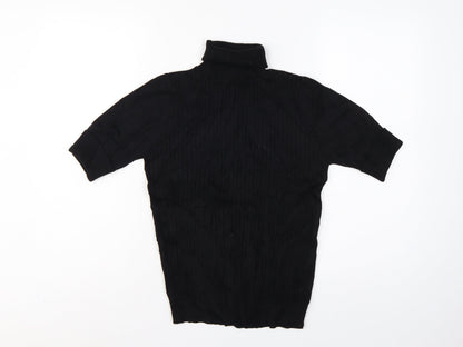 Quiz Women’s Black S Cable Knit Roll Neck Tunic Jumper