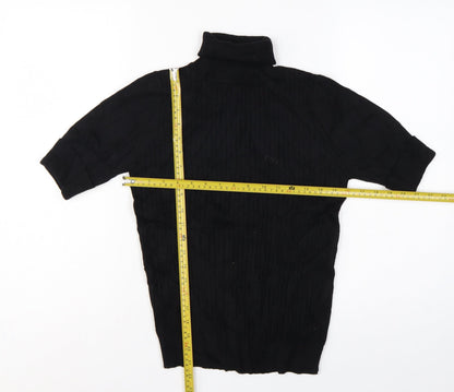 Quiz Women’s Black S Cable Knit Roll Neck Tunic Jumper
