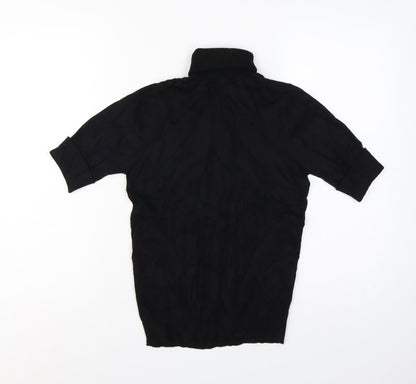 Quiz Women’s Black S Cable Knit Roll Neck Tunic Jumper