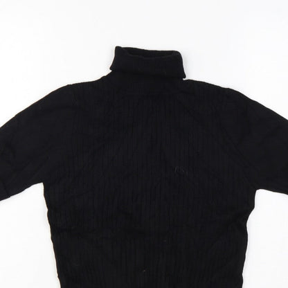 Quiz Women’s Black S Cable Knit Roll Neck Tunic Jumper
