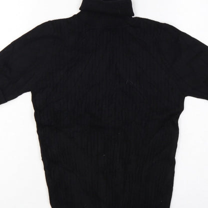 Quiz Women’s Black S Cable Knit Roll Neck Tunic Jumper