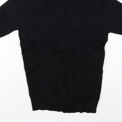Quiz Women’s Black S Cable Knit Roll Neck Tunic Jumper