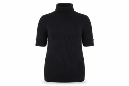 Quiz Women’s Black S Cable Knit Roll Neck Tunic Jumper