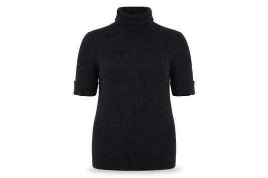 Quiz Women’s Black S Cable Knit Roll Neck Tunic Jumper