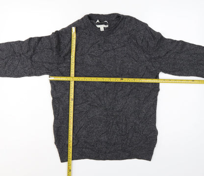 Marks & Spencer Men Grey M Lambswool Crew Neck Pullover Jumper