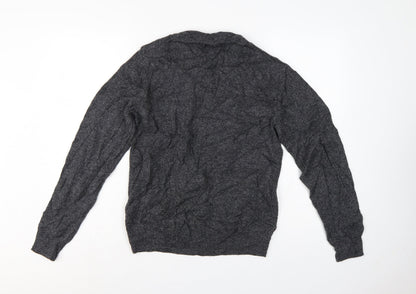 Marks & Spencer Men Grey M Lambswool Crew Neck Pullover Jumper