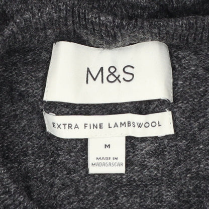 Marks & Spencer Men Grey M Lambswool Crew Neck Pullover Jumper