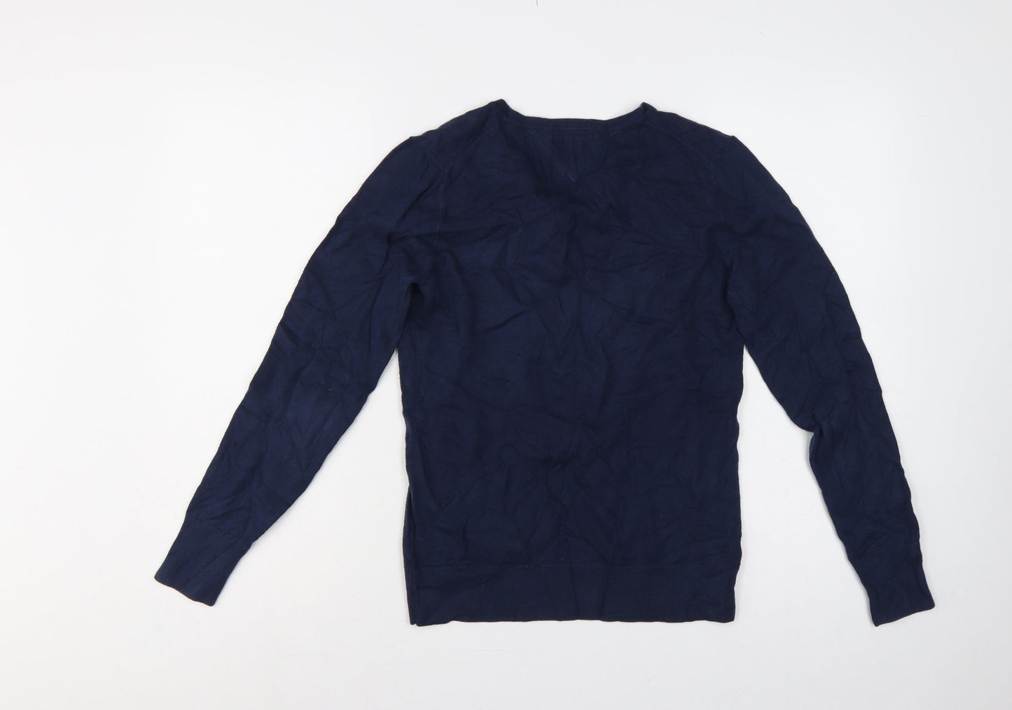 Tommy Hilfiger Men’s Blue M V-Neck Cotton Knit Pullover Jumper