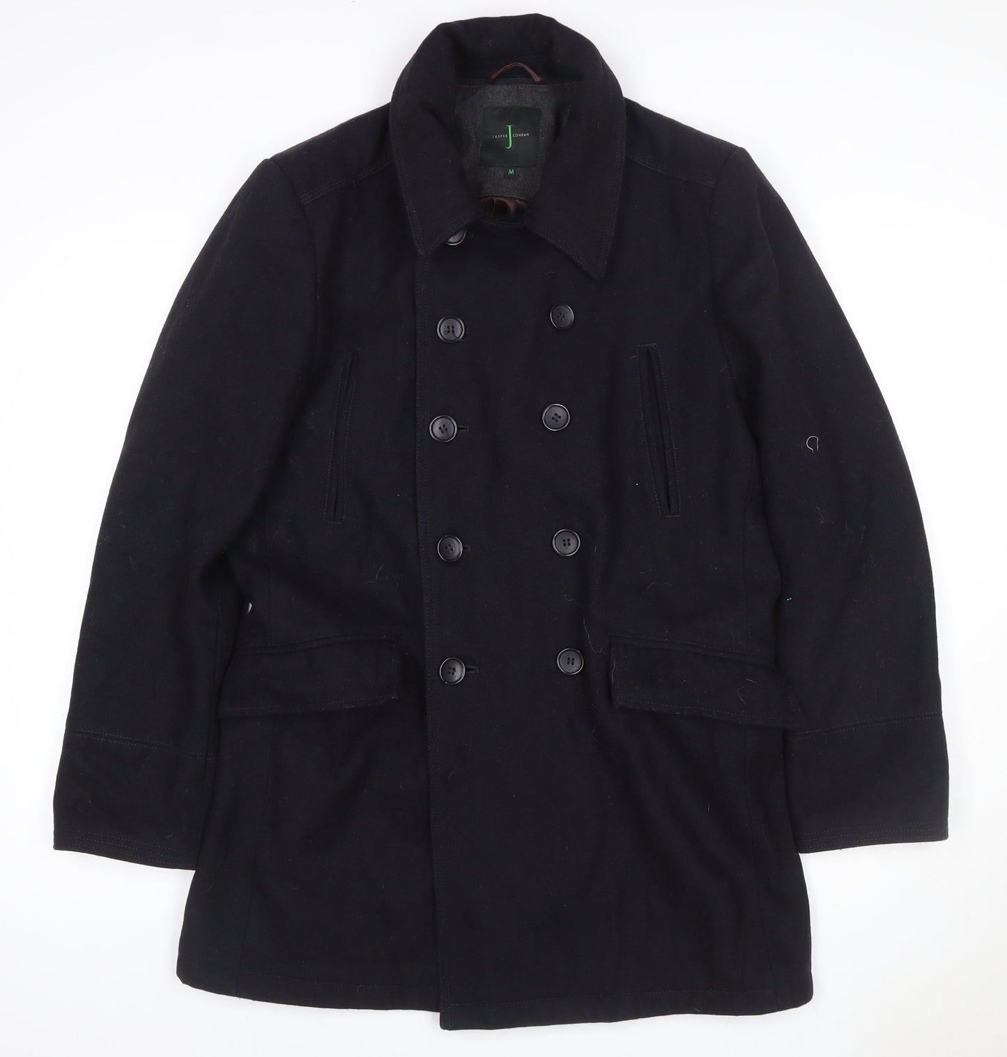 Jasper Conran Men’s Black M Wool Pea Coat Double Breasted