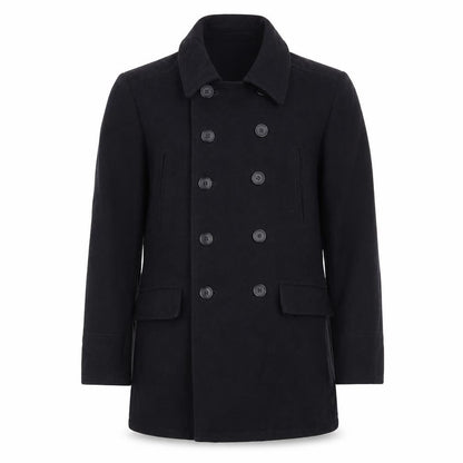 Jasper Conran Men’s Black M Wool Pea Coat Double Breasted