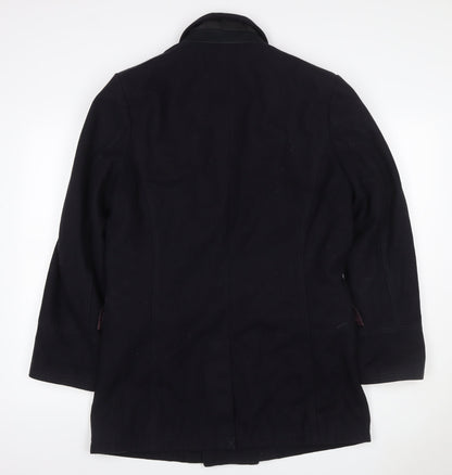 Jasper Conran Men’s Black M Wool Pea Coat Double Breasted