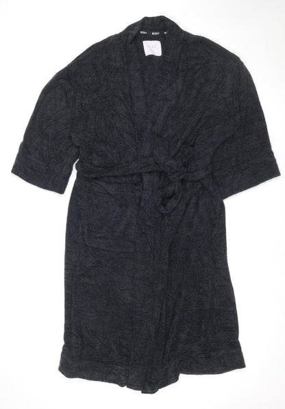 Marks and Spencer Women Black S Knit Belted Long Sleeve Robe