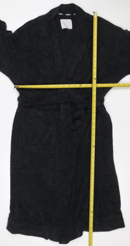 Marks and Spencer Women Black S Knit Belted Long Sleeve Robe