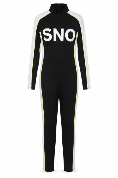 Topshop SNO Womens Black Colourblock Jersey Jumpsuit UK 10