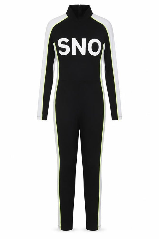 Topshop SNO Womens Black Colourblock Jersey Jumpsuit UK 10