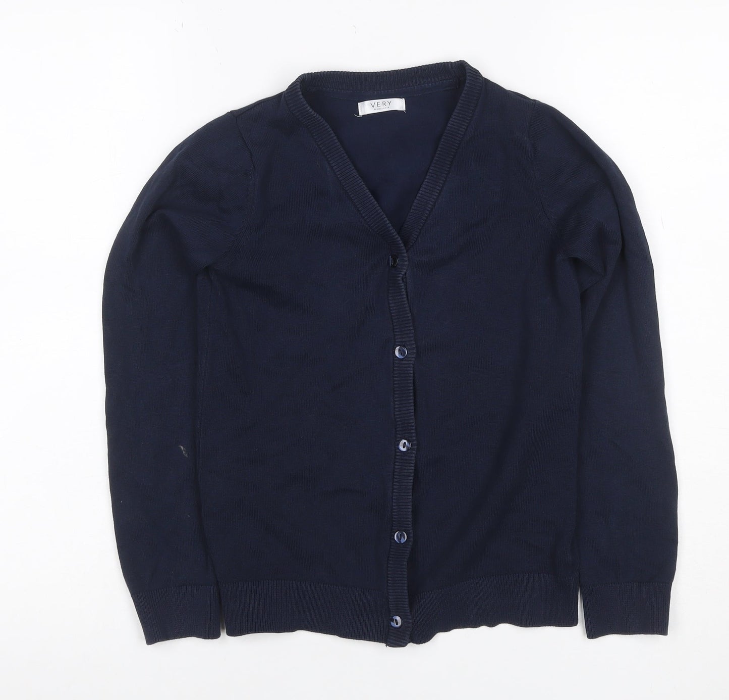Very Girls Blue 10-11 Years V-Neck Button Knit School Cardigan