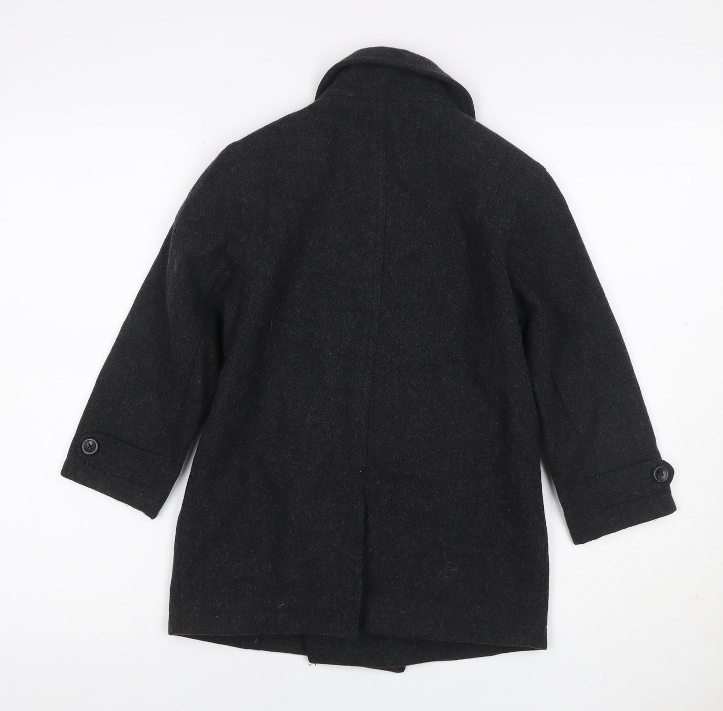 Gap Kids Boys Black 6-7 Years Pea Coat Double-Breasted Wool Blend