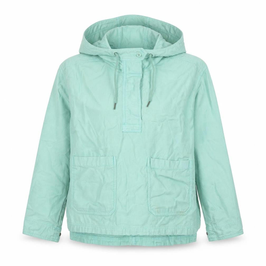Gap Women's Green XS Petite Hooded Cotton Anorak Jacket Pockets