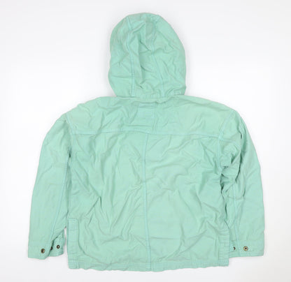 GAP Women's Green XS Petite Hooded Cotton Anorak Jacket Pockets