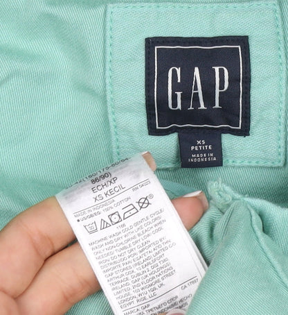 GAP Women's Green XS Petite Hooded Cotton Anorak Jacket Pockets