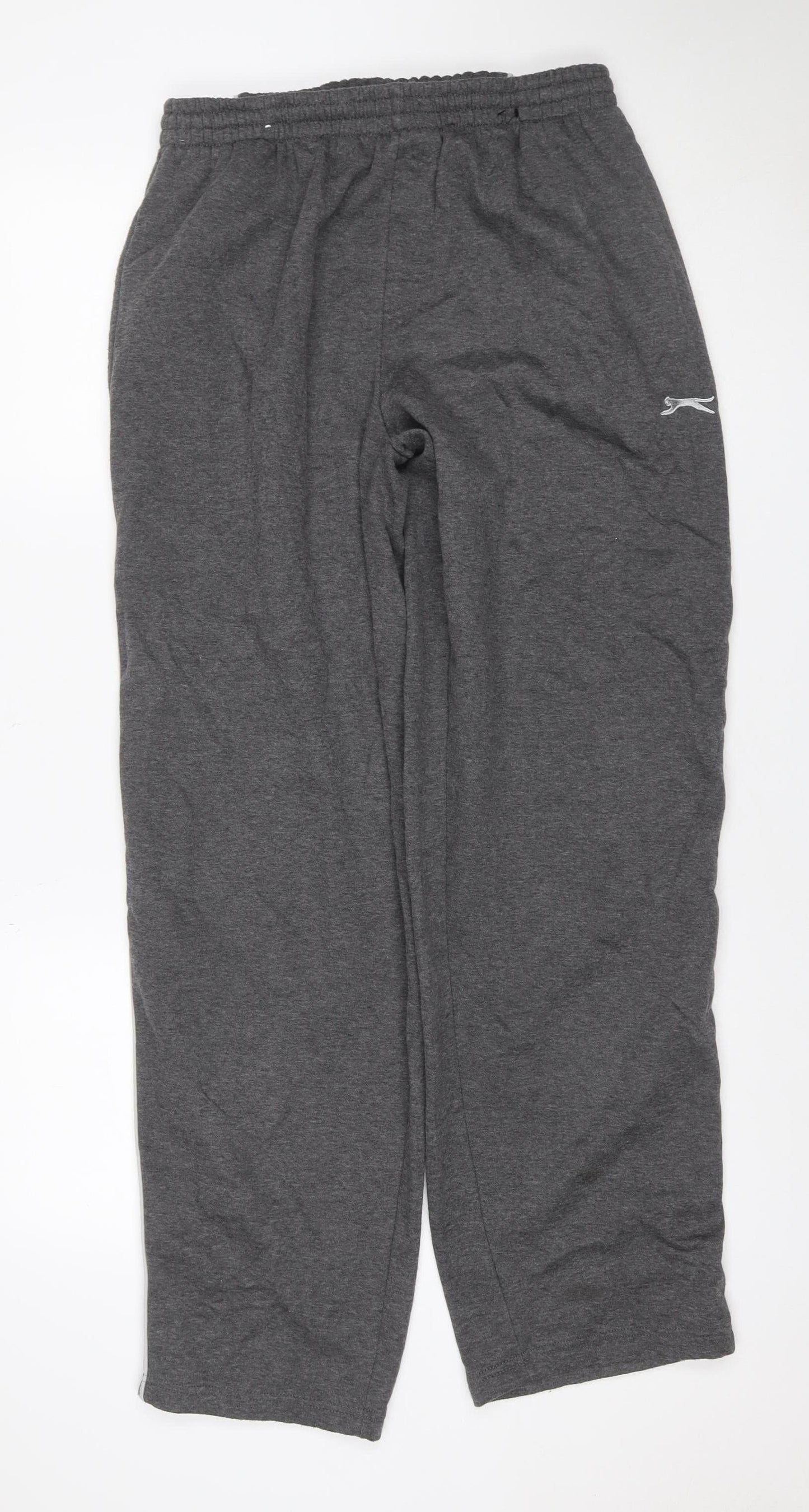 Slazenger Men's Grey L Fleece Sweatpants Elastic Waist Track Trousers