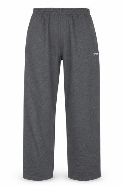 Slazenger Men's Grey L Fleece Sweatpants Elastic Waist Track Trousers