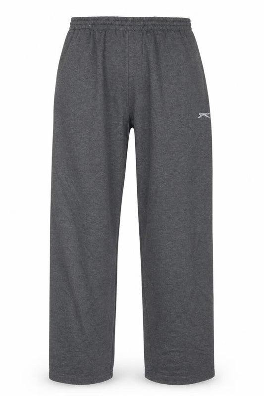 Slazenger Men's Grey L Fleece Sweatpants Elastic Waist Track Trousers