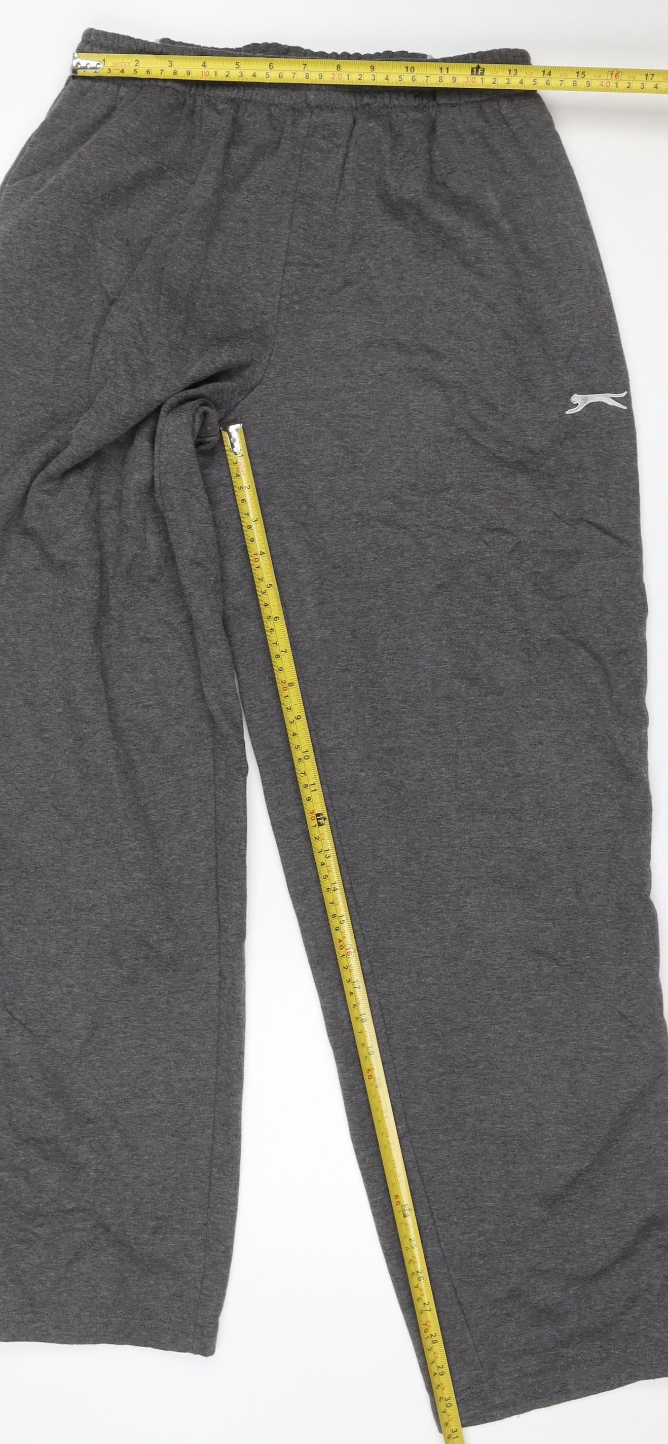 Slazenger Men's Grey L Fleece Sweatpants Elastic Waist Track Trousers