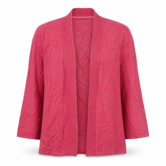 Country Casuals Women’s Pink M Open Knit Cardigan Long Sleeve V-Neck