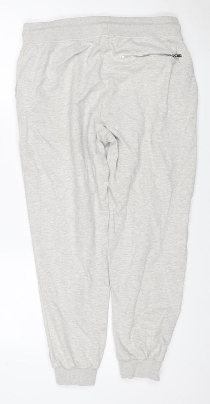 Reiss Men Grey M Jogger Sweatpants Drawstring Zip Pocket Cotton Blend