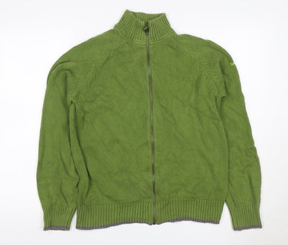 Timberland Men’s Green M Full Zip High Neck Cotton Knit Jumper