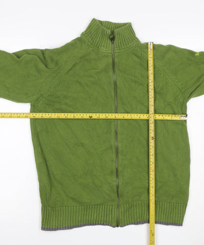 Timberland Men’s Green M Full Zip High Neck Cotton Knit Jumper