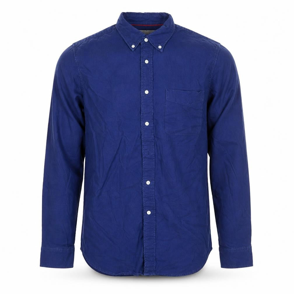 Uniqlo Men Blue S Slim Fit Cotton Button-Down Long Sleeve Shirt