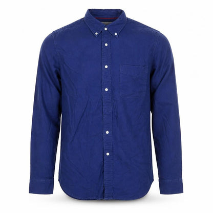 Uniqlo Men Blue S Slim Fit Cotton Button-Down Long Sleeve Shirt