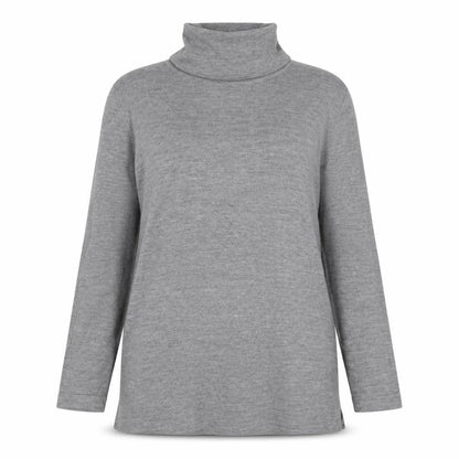 JOIBIS Women’s Grey Merino Wool Roll Neck Tunic Jumper Size 40
