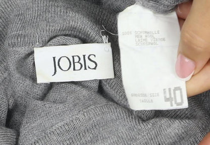 JOIBIS Women’s Grey Merino Wool Roll Neck Tunic Jumper Size 40