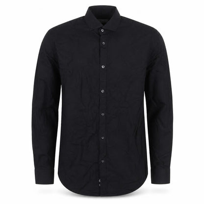 Zara Men Black M Slim Fit Cotton Long Sleeve Button-Up Shirt