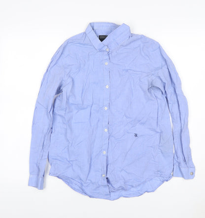 The Kooples Men Blue M Cotton Button-Down Long Sleeve Shirt