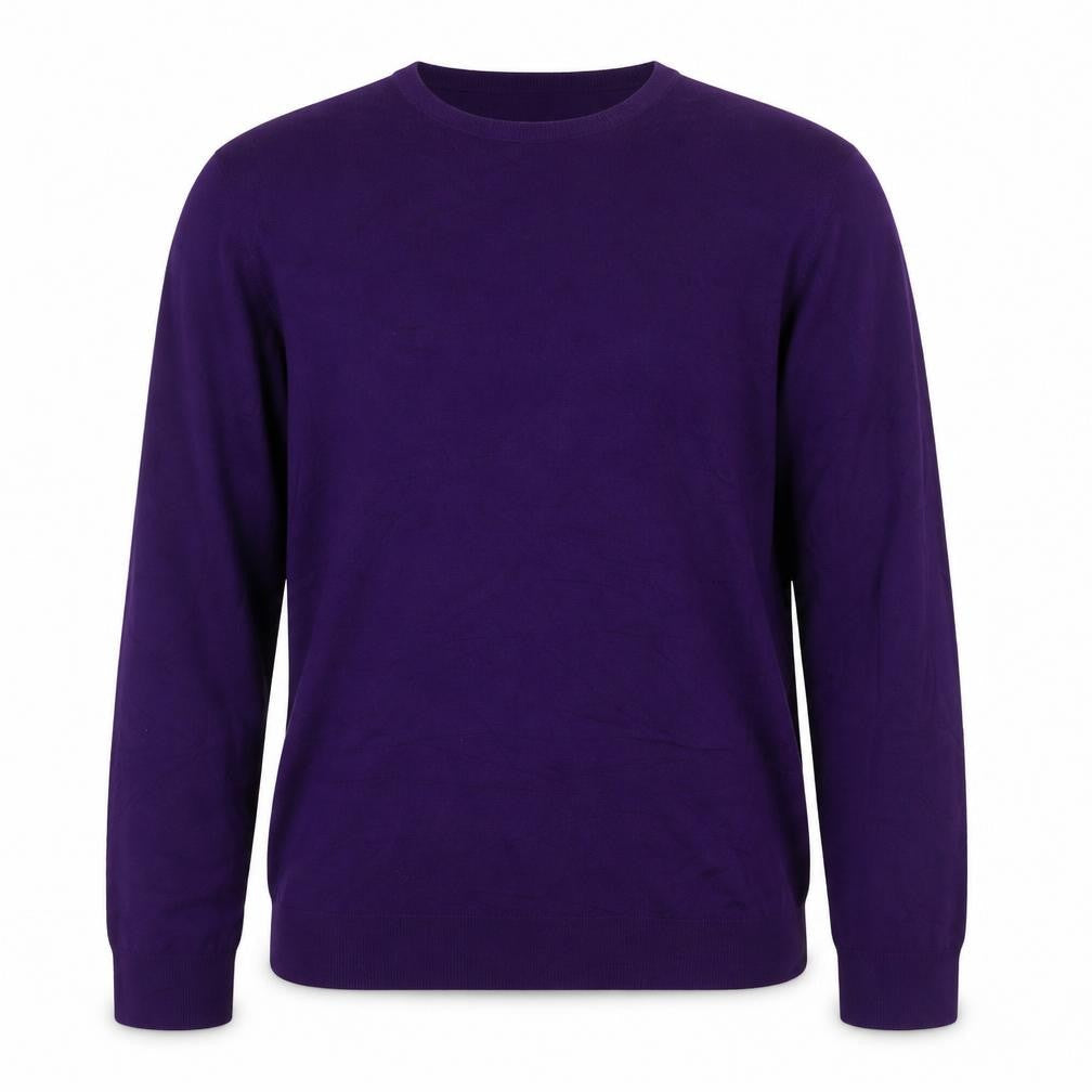 John Smedley Men’s Purple XL Merino Wool Crew Neck Pullover Jumper