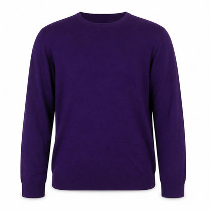 John Smedley Men’s Purple XL Merino Wool Crew Neck Pullover Jumper