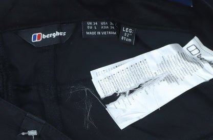 Berghaus Unisex Black 34 32in Straight Stretch Walking Trousers NWT