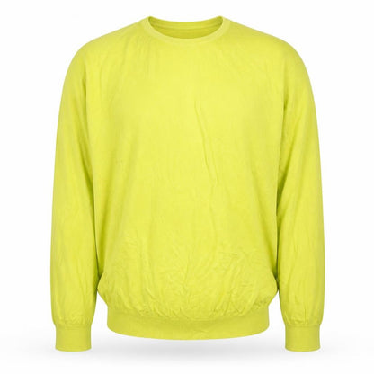 John Smedley Men’s Yellow 2XL Sea Island Cotton Crew Neck Pullover Jumper