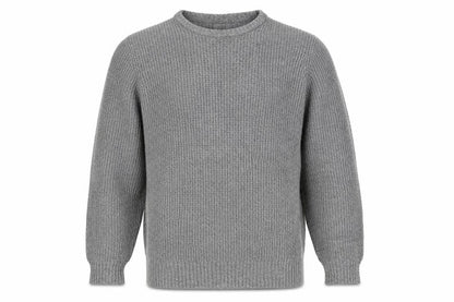 Marks & Spencer Men's Grey L Pure Cotton Rib Knit Crew Neck Jumper